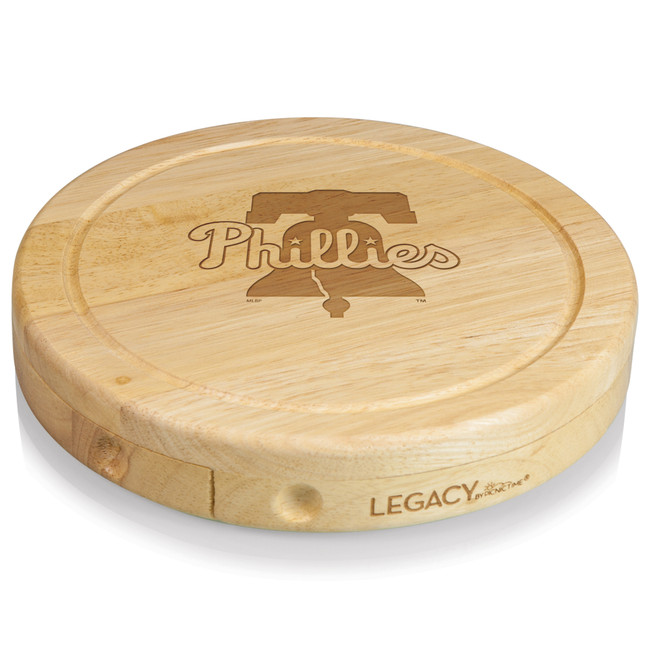 Philadelphia Phillies Brie Cheese Cutting Board & Tools Set (Parawood)