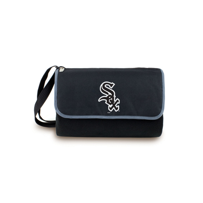 Chicago White Sox Blanket Tote Outdoor Picnic Blanket (Black with Black Exterior)