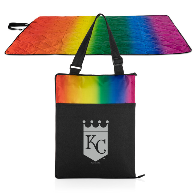 Kansas City Royals Vista Outdoor Picnic Blanket & Tote (Rainbow with Black)