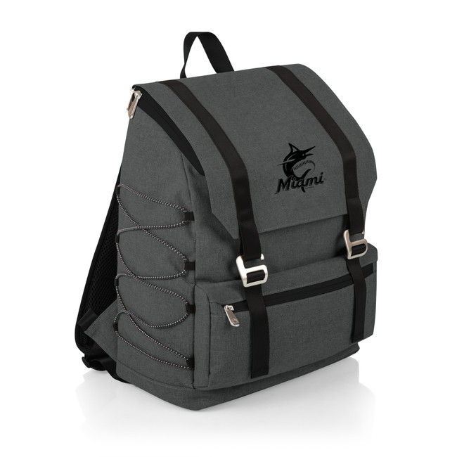 Miami Marlins On The Go Traverse Backpack Cooler (Heathered Gray)
