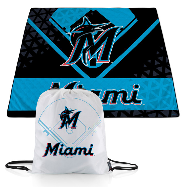 Miami Marlins Impresa Picnic Blanket (Black & White)