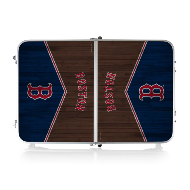Boston Red Sox Concert Table Mini Portable Table (Charcoal Wood Grain)