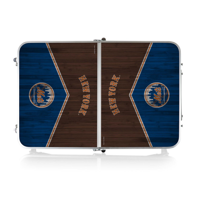 New York Mets Concert Table Mini Portable Table (Charcoal Wood Grain)