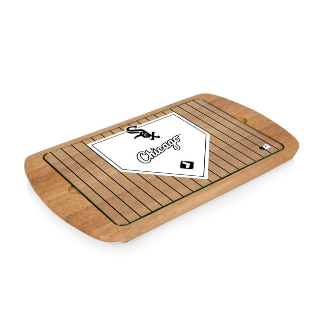 Chicago White Sox Billboard Glass Top Serving Tray (Parawood)