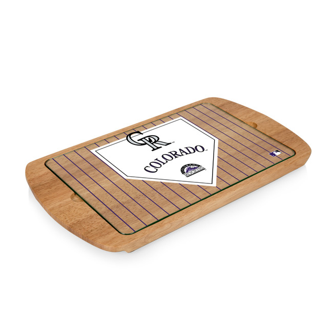 Colorado Rockies Billboard Glass Top Serving Tray (Parawood)