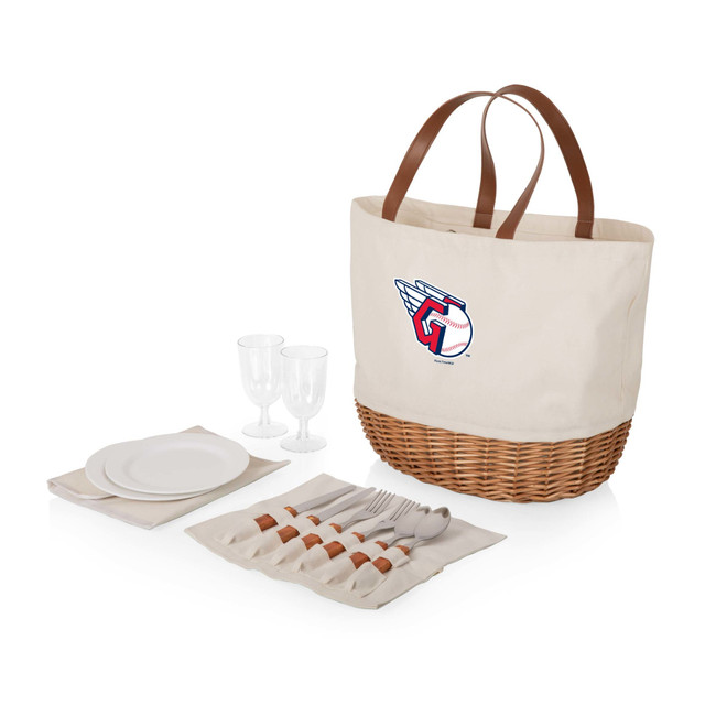 Cleveland Guardians Promenade Picnic Basket (Beige Canvas)