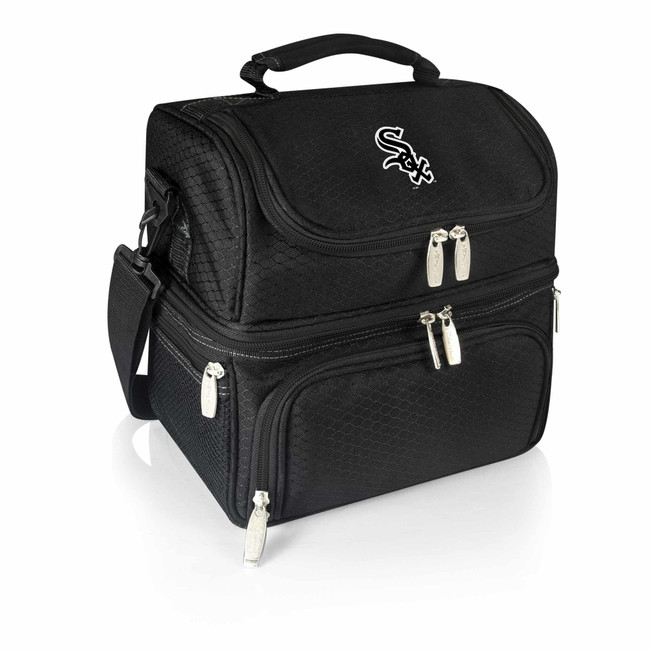 Chicago White Sox Pranzo Lunch Bag Cooler with Utensils MLB Lunch Tote (Black)