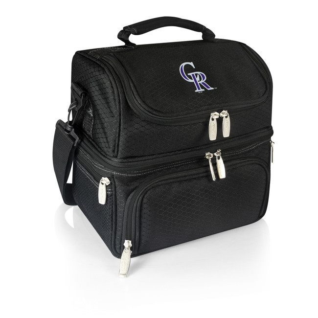 Colorado Rockies Pranzo Lunch Bag Cooler with Utensils MLB Lunch Tote (Black)