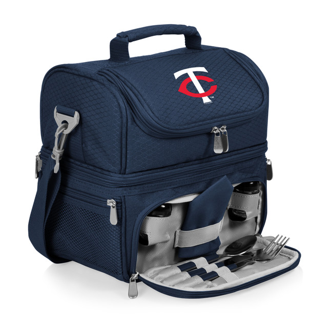 Minnesota Twins Pranzo Lunch Bag Cooler with Utensils MLB Lunch Tote (Navy Blue)