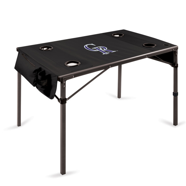 Colorado Rockies Travel Table Portable Folding Table (Black)