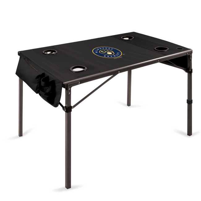 Milwaukee Brewers Travel Table Portable Folding Table (Black)