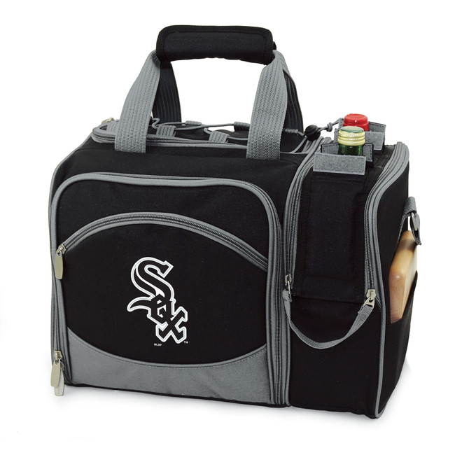 Chicago White Sox Malibu Picnic Basket Cooler (Black with Gray Accents)