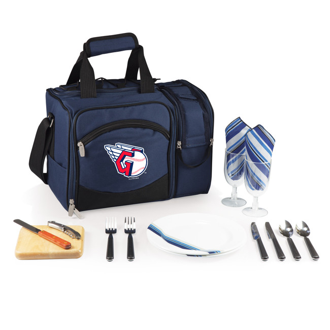 Cleveland Guardians Malibu Picnic Basket Cooler (Navy Blue with Black Accents)