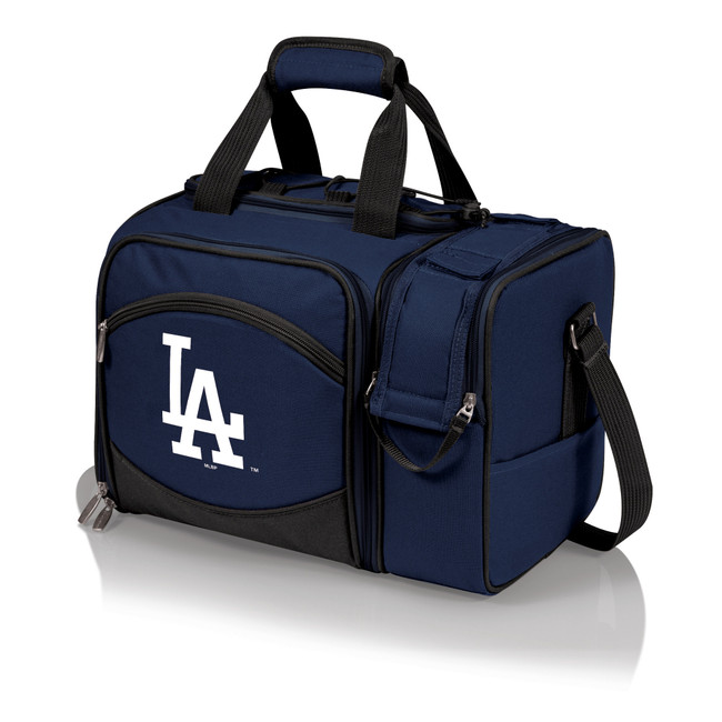 Los Angeles Dodgers Malibu Picnic Basket Cooler (Navy Blue with Black Accents)