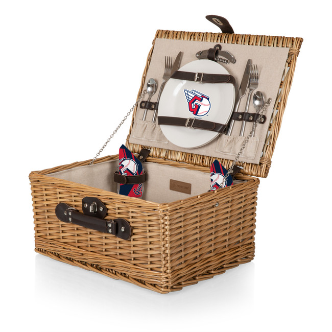 Cleveland Guardians Classic Picnic Basket (Beige Canvas)