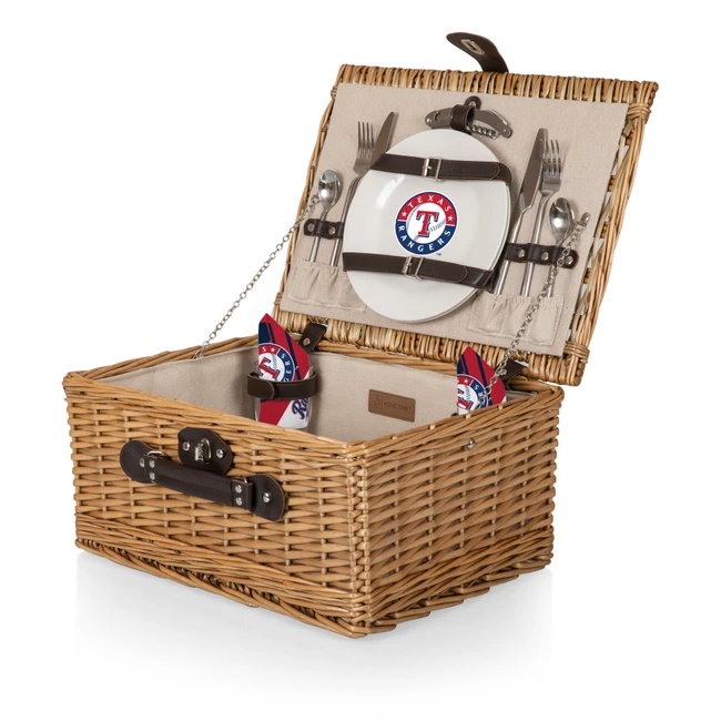 Texas Rangers Classic Picnic Basket (Beige Canvas)