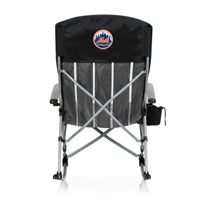 New York Mets Outdoor Rocking Camp Chair (Black)