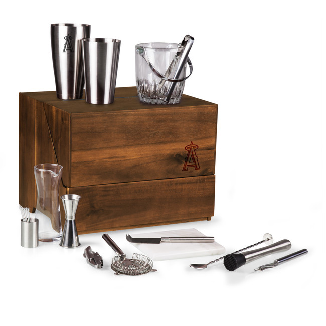 Los Angeles Angels Madison Acacia Tabletop Bar Set (Acacia Wood)