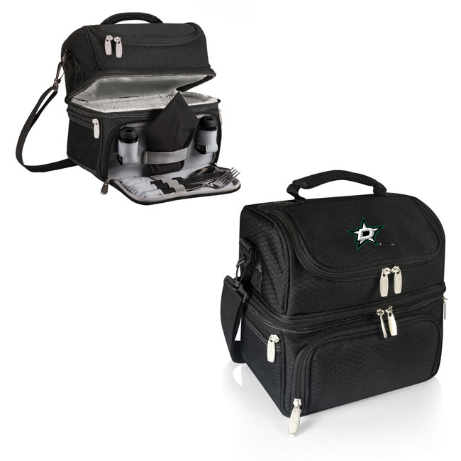 Dallas Stars Pranzo Lunch Bag Cooler with Utensils NHL Lunch Tote, (Black)