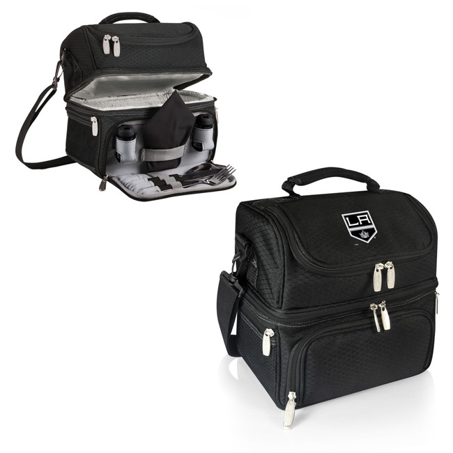 Los Angeles Kings Pranzo Lunch Bag Cooler with Utensils NHL Lunch Tote, (Black)