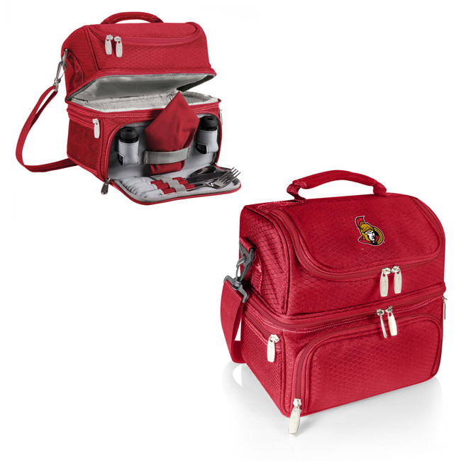 Ottawa Senators Pranzo Lunch Bag Cooler with Utensils NHL Lunch Tote, (Red)
