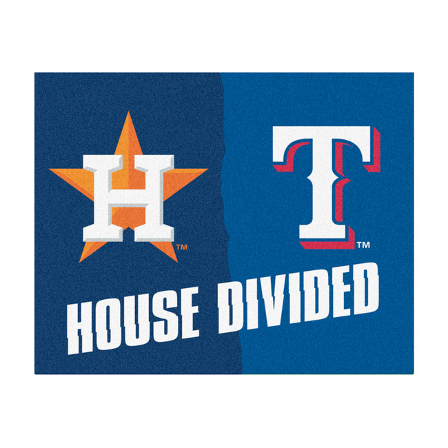 MLB House Divided - Astros / Rangers House Divided Mat 33.75"x42.5"