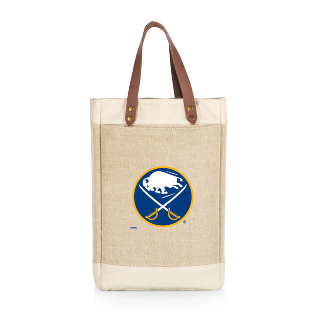 Buffalo Sabres Pinot Jute 2 Bottle Insulated Wine Bag, (Beige)
