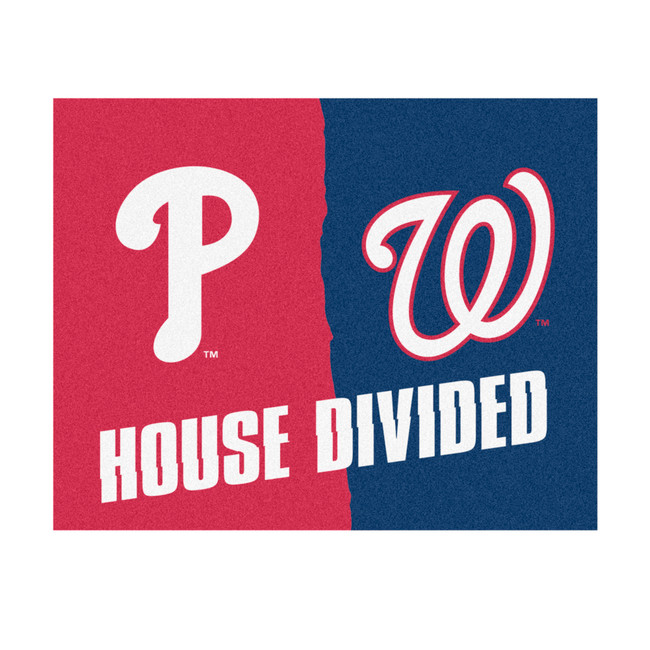 MLB House Divided - Phillies / Nationals House Divided Mat 33.75"x42.5"