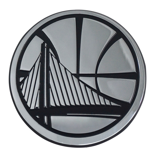 Golden State Warriors 3D Chrome Metal Emblem Circular Bridge Primary Logo