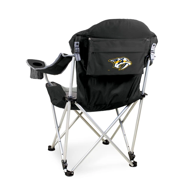 Nashville Predators Reclining Camp Chair, (Black with Gray Accents)