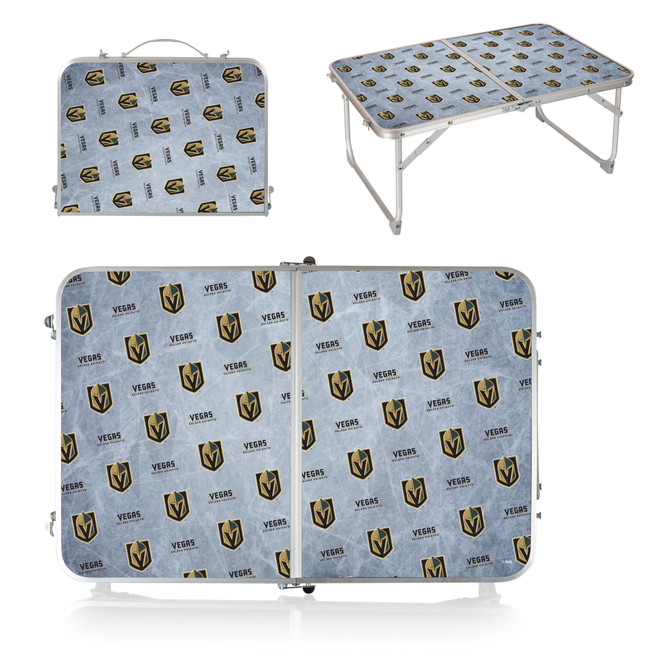 Vegas Golden Knights Concert Table Mini Portable Table, (Charcoal Wood Grain)