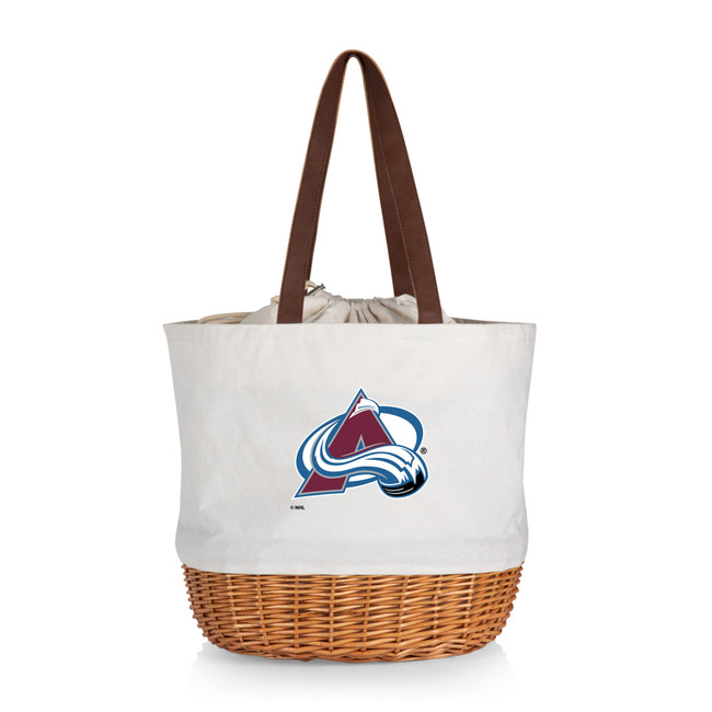 Colorado Avalanche Coronado Canvas and Willow Basket Tote, (Beige Canvas)