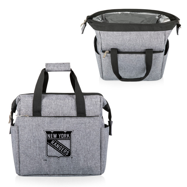 New York Rangers On The Go Lunch Bag Cooler, (Heathered Gray)