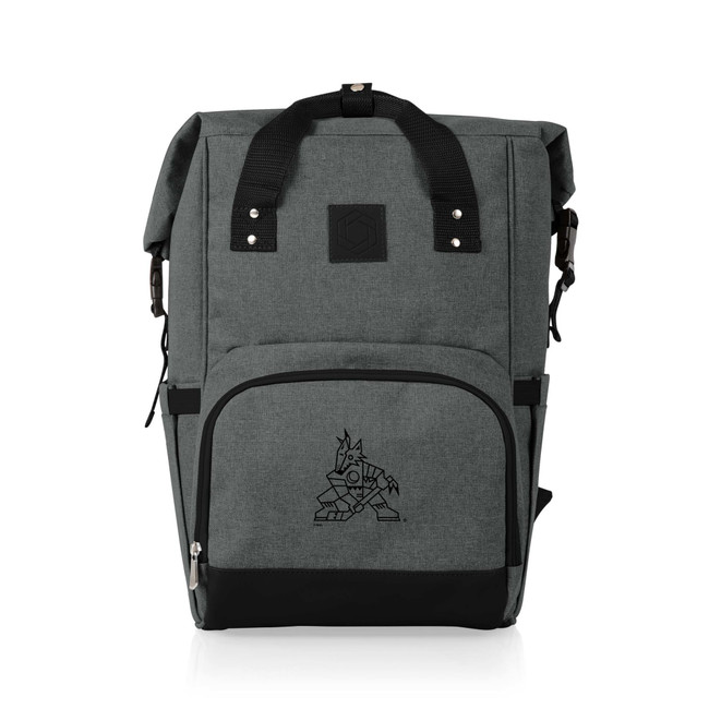 Arizona Coyotes On The Go Roll-Top Backpack Cooler, (Heathered Gray)