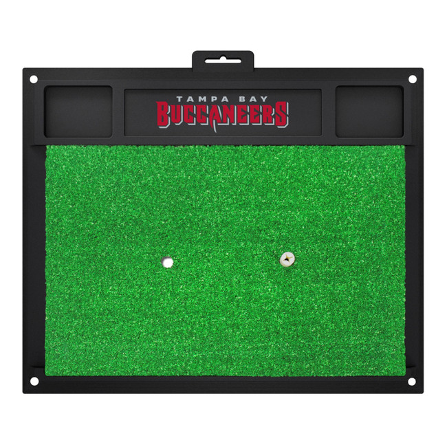 Tampa Bay Buccaneers Golf Hitting Mat "Tampa Bay Buccaneers" Wordmark Gray