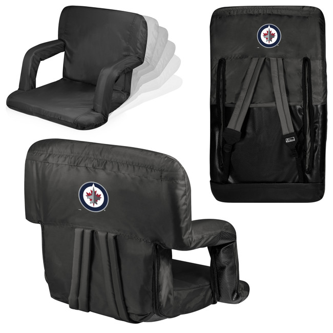 Winnipeg Jets Ventura Portable Reclining Stadium Seat, (Black)