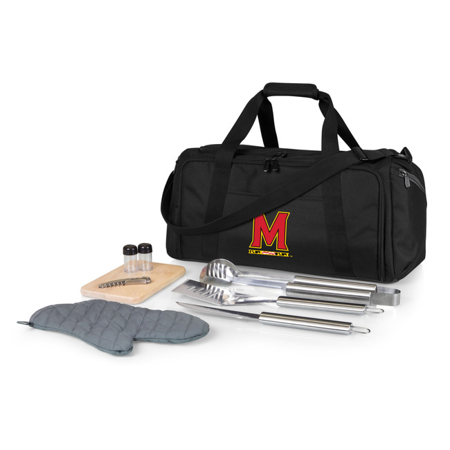 Maryland Terrapins BBQ Kit Grill Set & Cooler, (Black)
