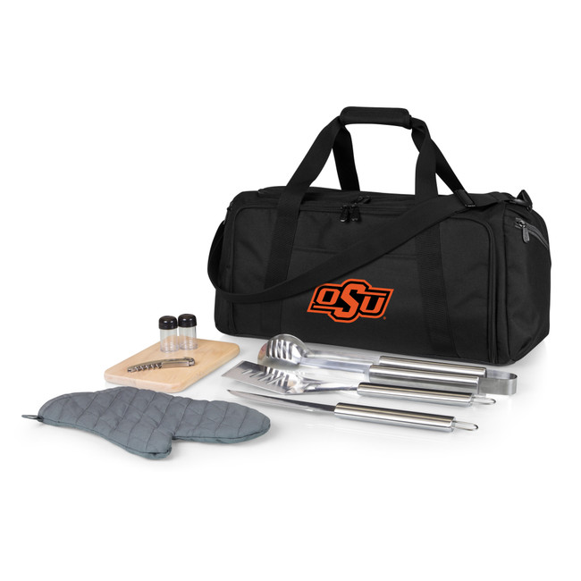 Oklahoma State Cowboys BBQ Kit Grill Set & Cooler, (Black)