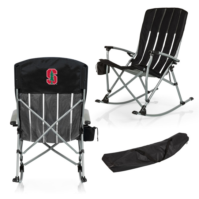 Stanford Cardinal Outdoor Rocking Camp Chair, (Black)