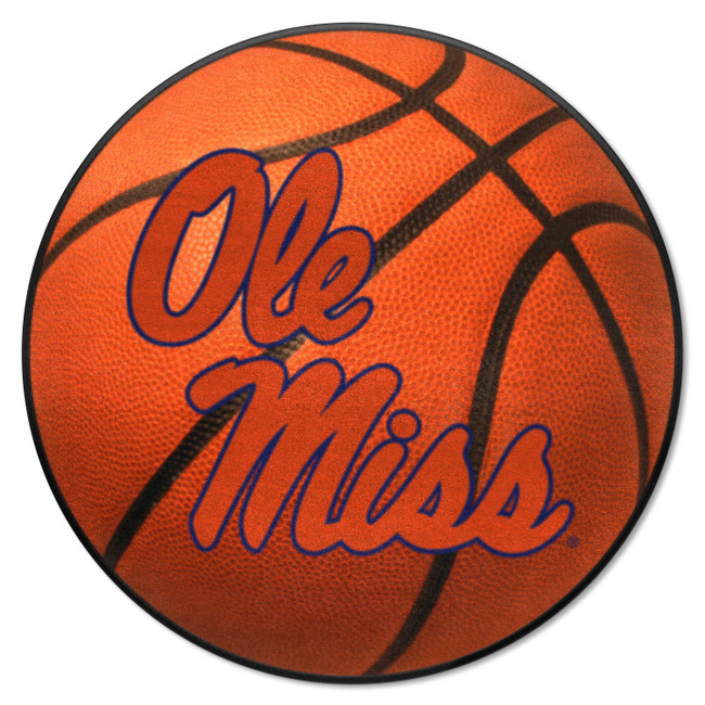 Ole Miss Rebels Basketball Rug - 27in. Diameter A