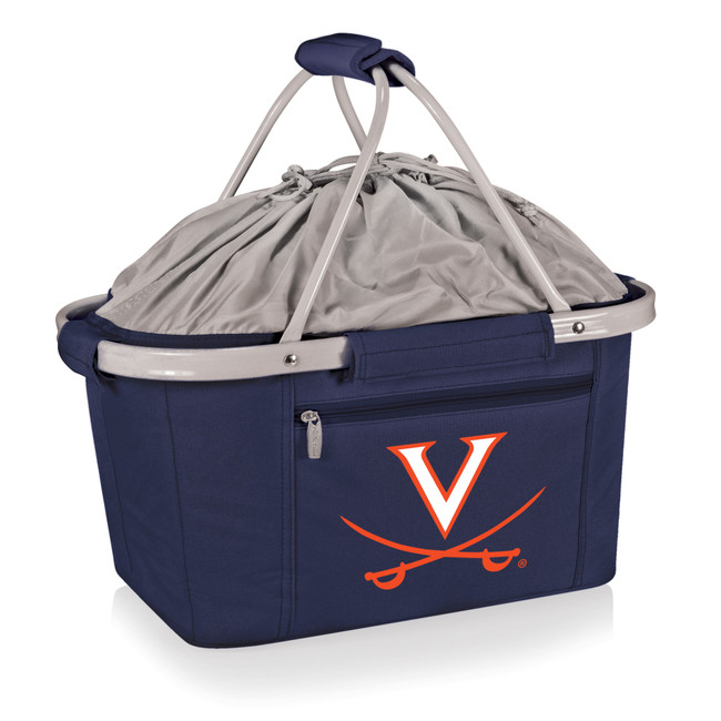 Virginia Cavaliers Metro Basket Collapsible Cooler Tote, (Navy Blue)