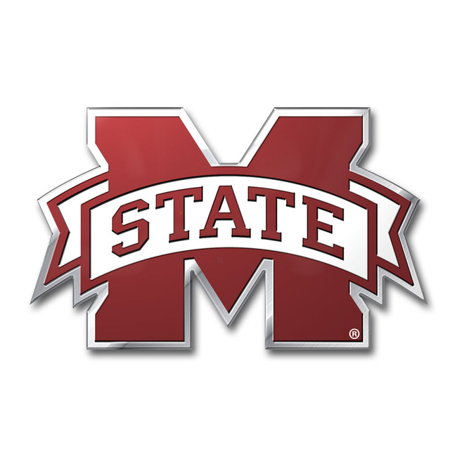 Mississippi State Bulldogs Heavy Duty Aluminum Embossed Color Emblem