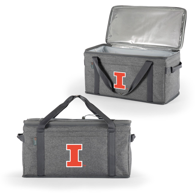 Illinois Fighting Illini 64 Can Collapsible Cooler, (Heathered Gray)