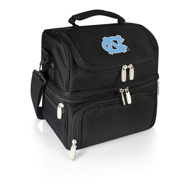 North Carolina Tar Heels Pranzo Lunch Bag Cooler with Utensils NCAA Lunch Tote, (Black)