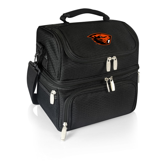 Oregon State Beavers Pranzo Lunch Bag Cooler with Utensils NCAA Lunch Tote, (Black)