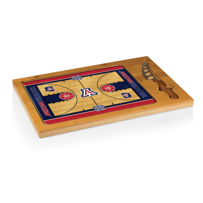 Arizona Wildcats Icon Glass Top Cutting Board & Knife Set, (Parawood & Bamboo)