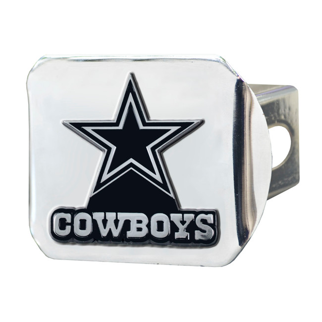 Dallas Cowboys Chrome Metal Hitch Cover with Chrome Metal 3D Emblem Star Primary Logo