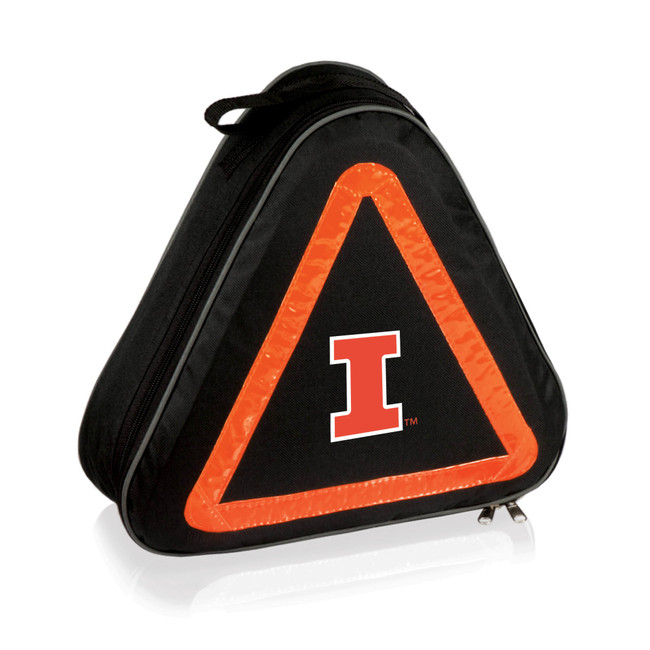 Illinois Fighting Illini Roadside Emergency Car Kit, (Black with Orange Accents)