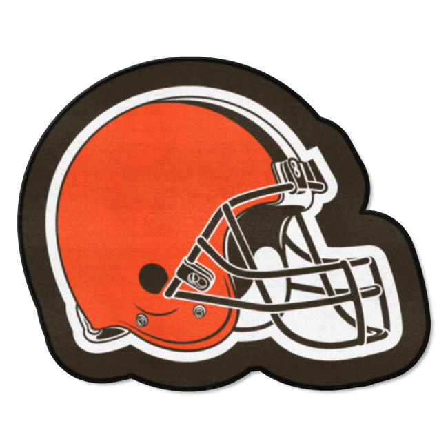 Cleveland Browns Mascot Mat Helmet Primary Logo Brown