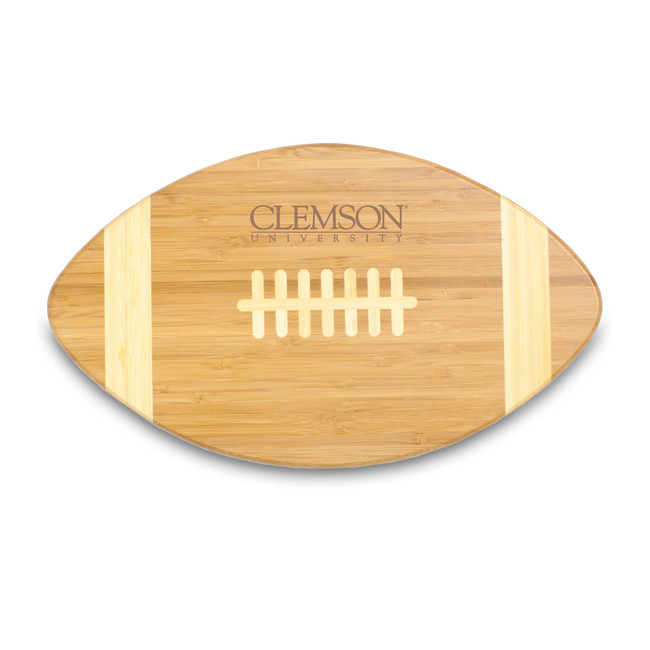 Clemson Tigers Touchdown! Football Cutting Board & Serving Tray, (Bamboo)